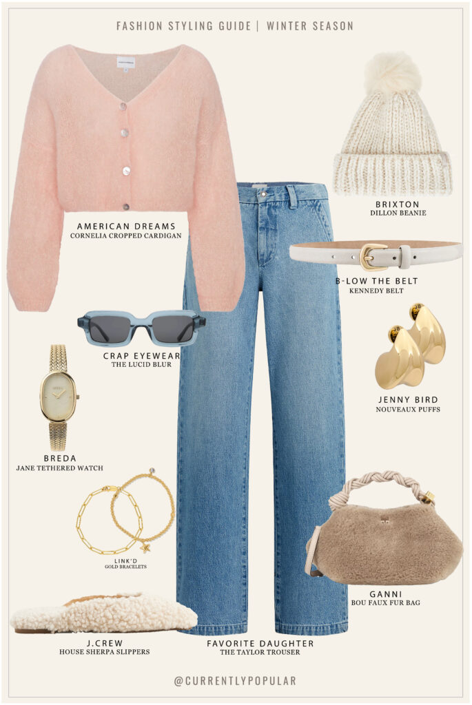 Winter Style: How to Style a Cozy Peach Cardigan - Currently Popular